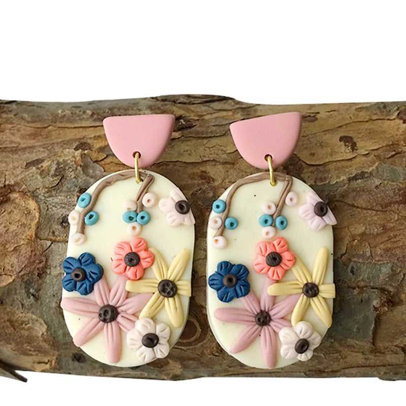 Cute Flower Geometric Earring