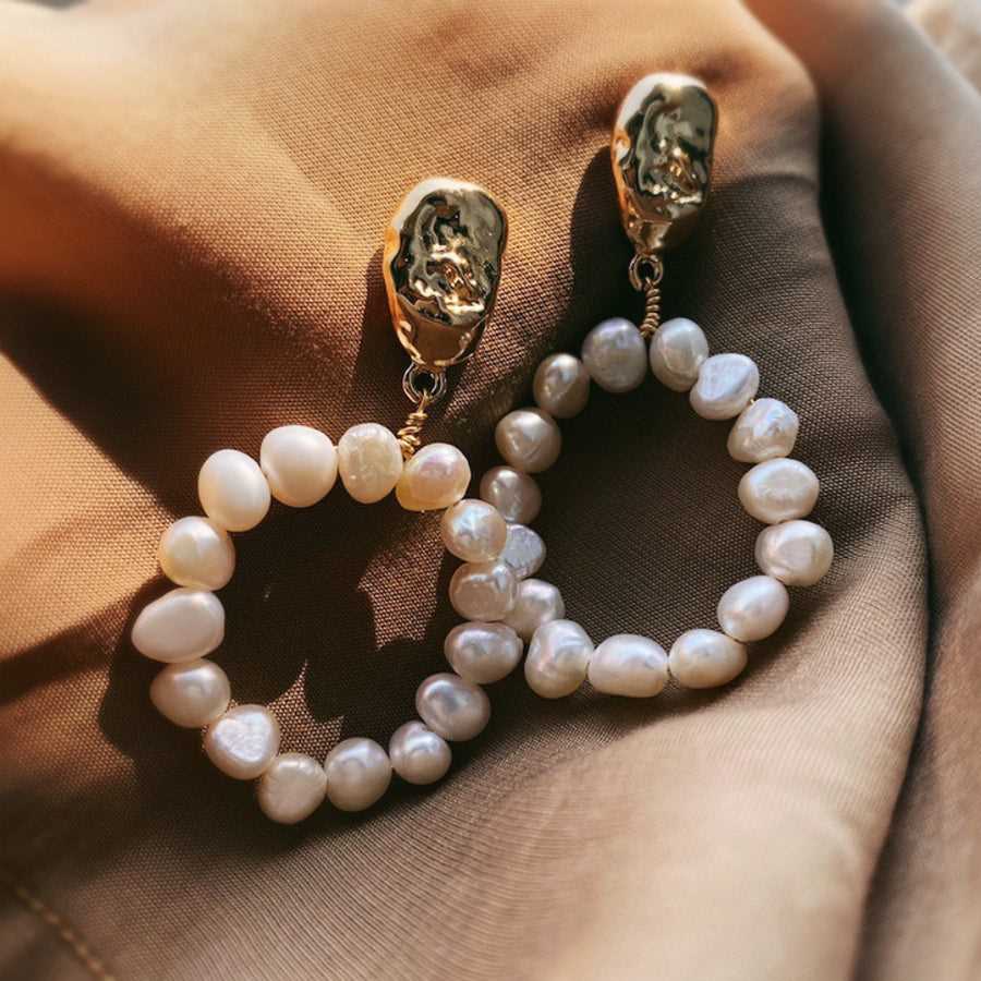 Baroque Hoop Pearl Earrings