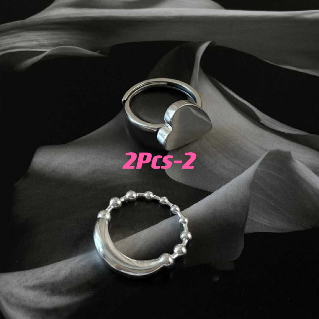 925 Silver Open-end Fashion Ring Set