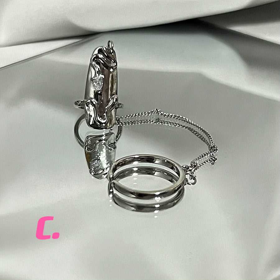 4pcs ｜Nail Ring Set｜ Fingertip Ring｜Chain Ring