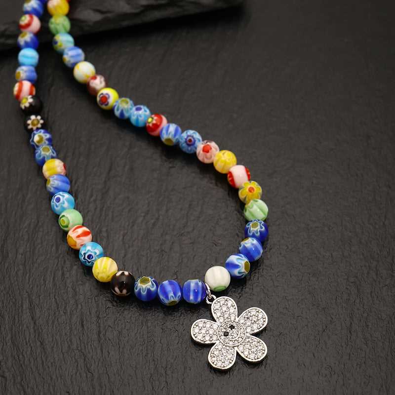 Colorful Glaze HQ Flower Hip-hop Necklace