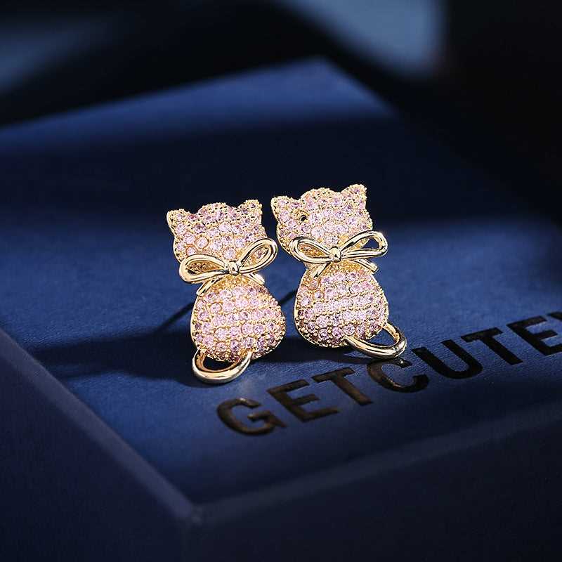 Cute Cat Shaped Pierced Earring