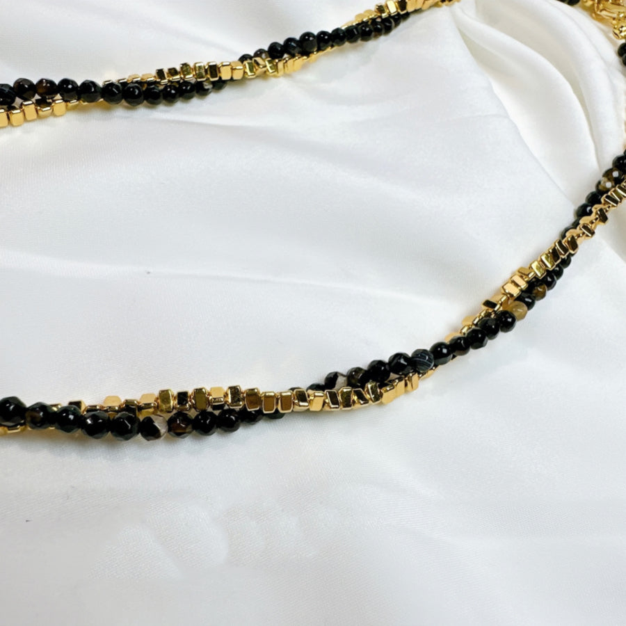 Black and Golden Crystal Choke Necklace