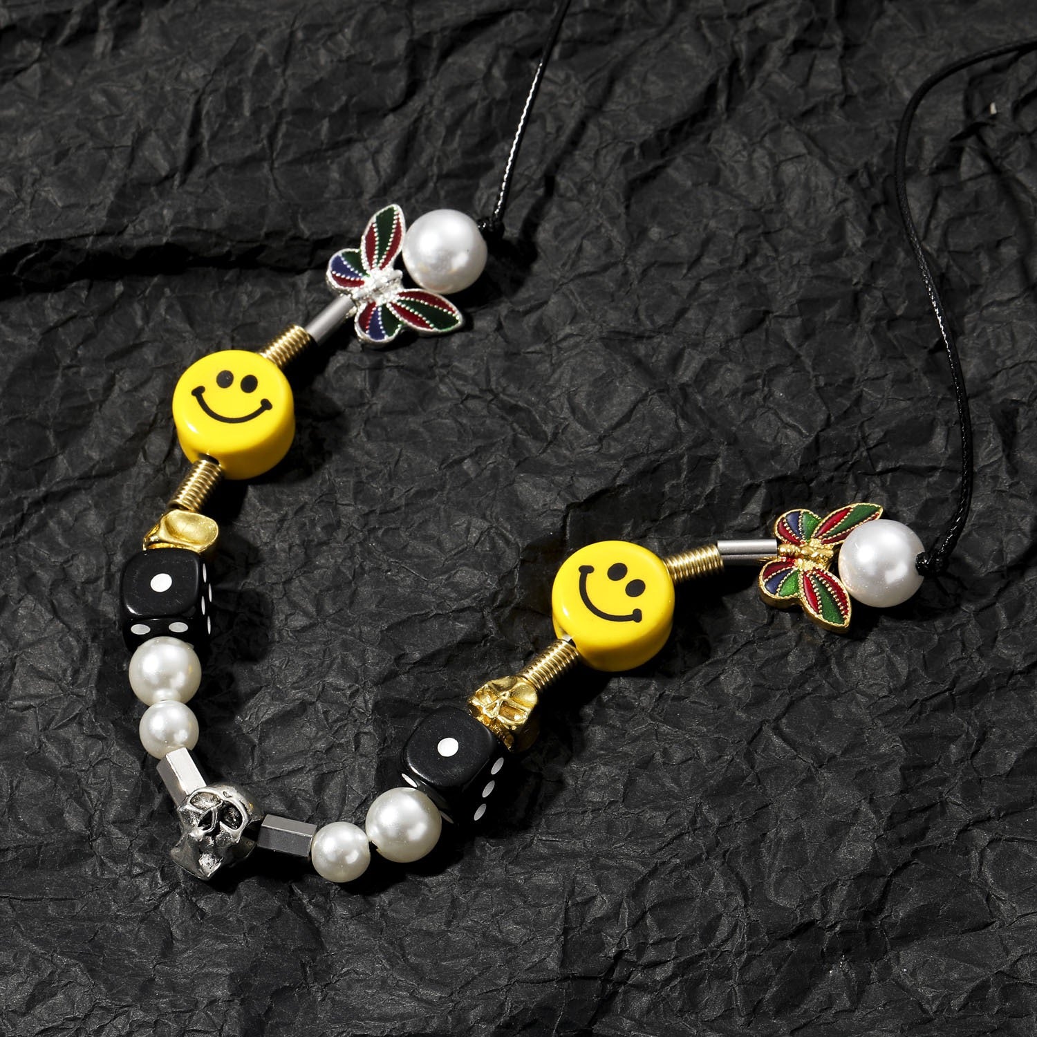 Skull Dice Butterfly Smile Face Stainless Steel Necklace