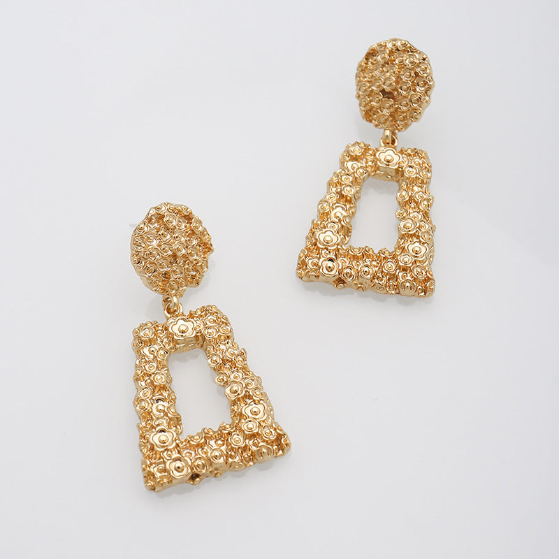 Geometric Texture Drop Earring