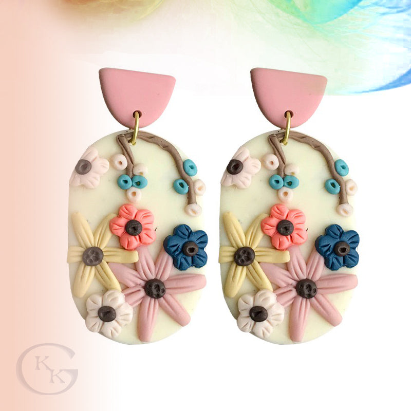 Cute Flower Geometric Earring