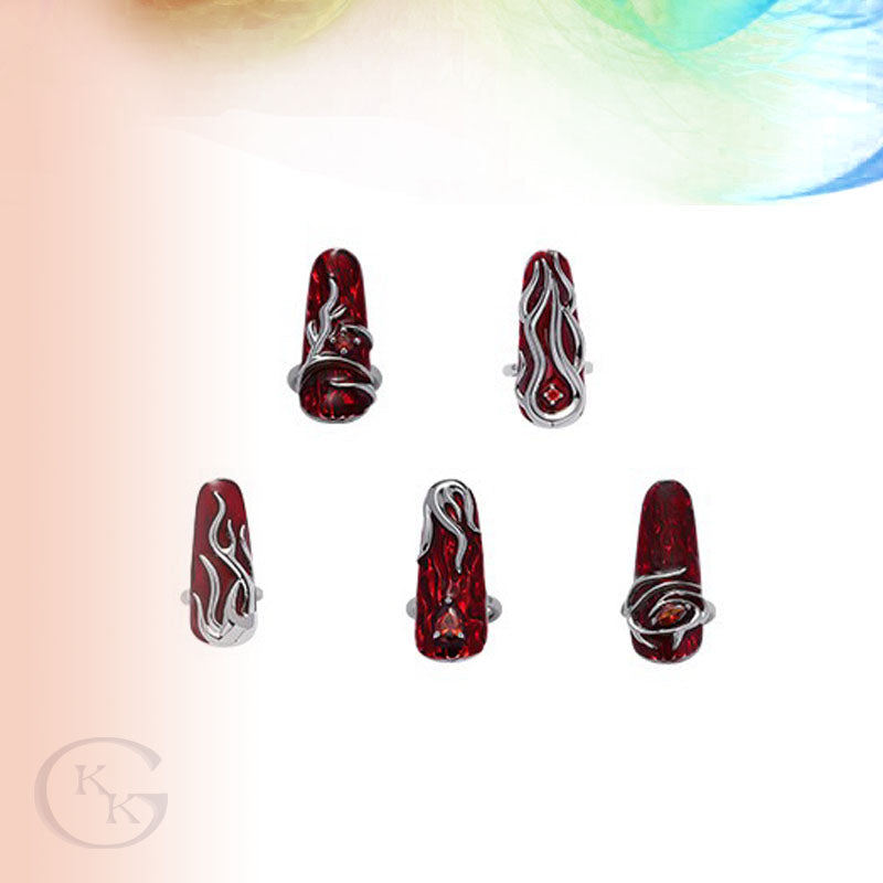 Red flame ｜Fingertip Ring｜Knuckle Ring｜ Nail Guard