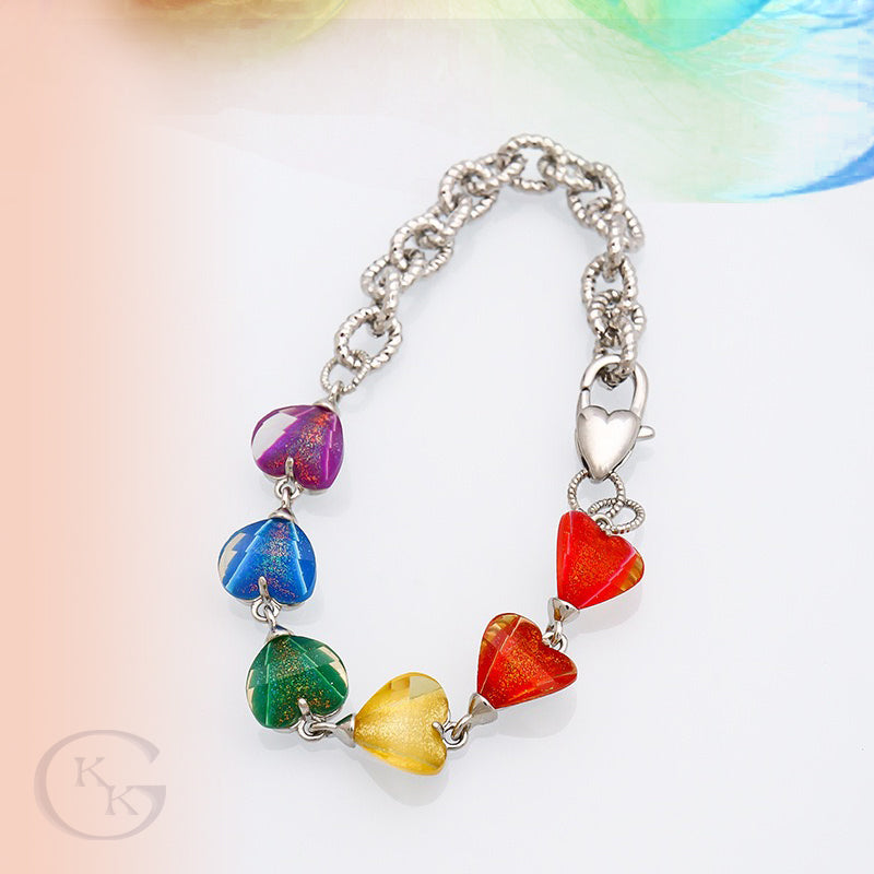 Platinum Plated Candy-Color Gem Necklace