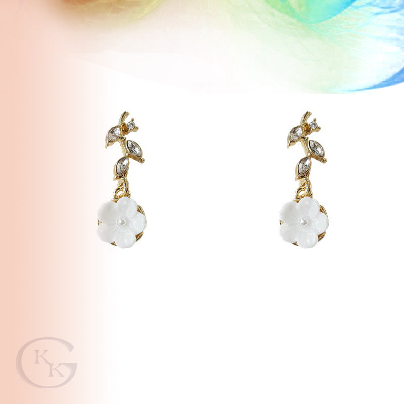 Resin Flower Inlay Rhinestone Earrings for Women