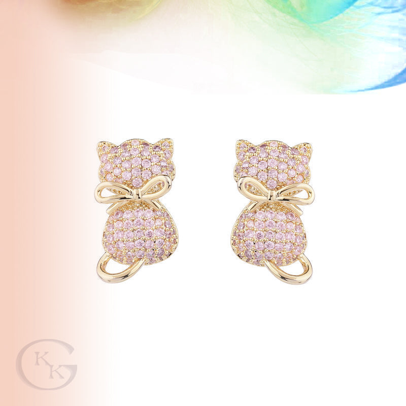 Cute Cat Shaped Pierced Earring