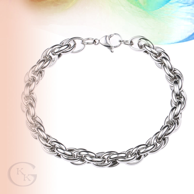 Handwoven Stainless Steel Chain Bracelet for Men