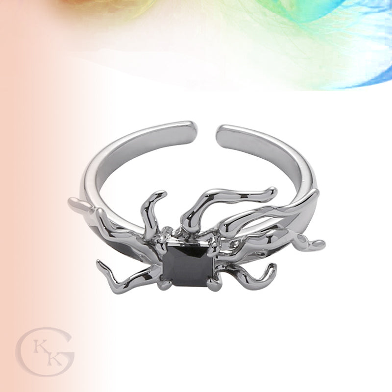 SIlver Spider Open End Ring