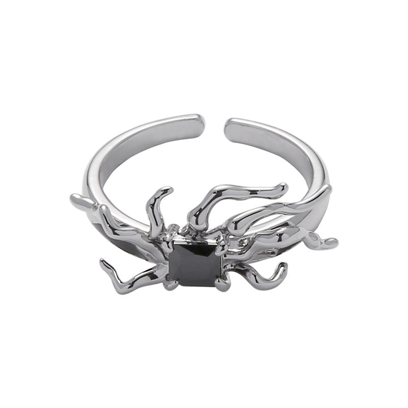 SIlver Spider Open End Ring