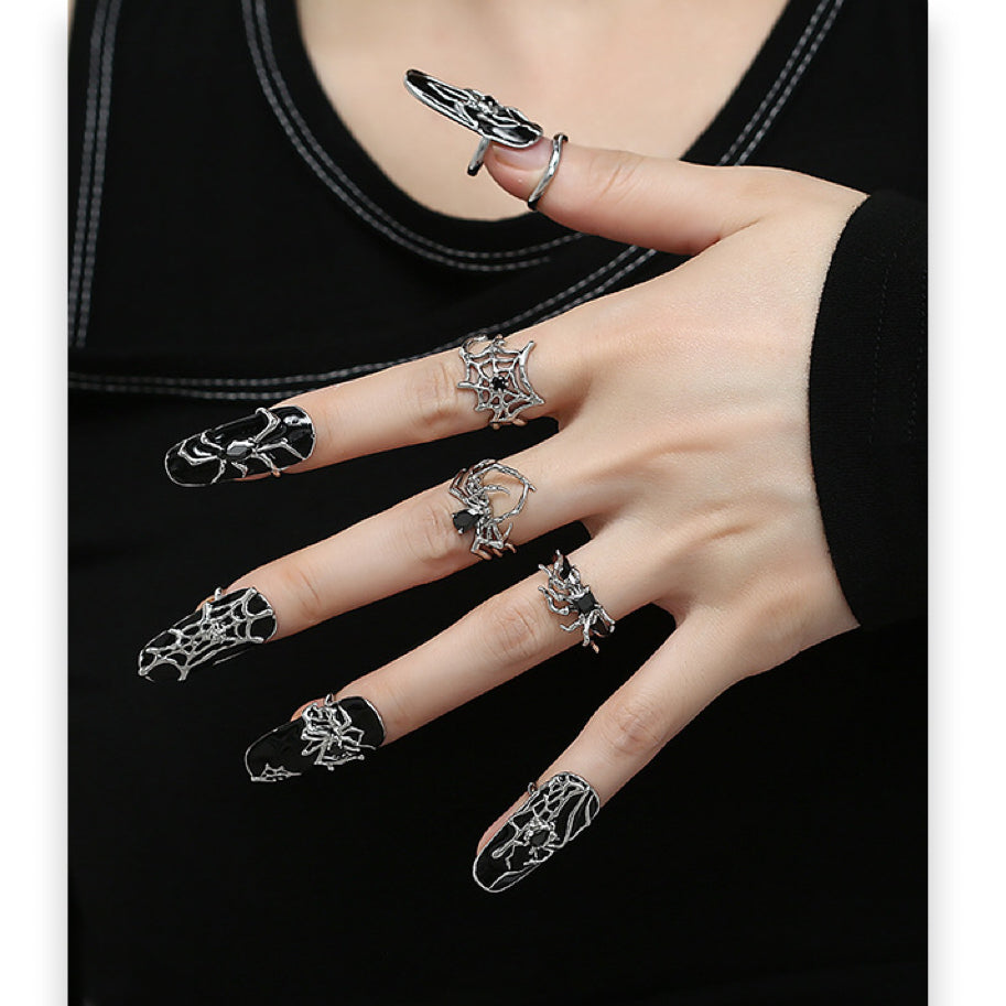 SIlver Spider Open End Ring