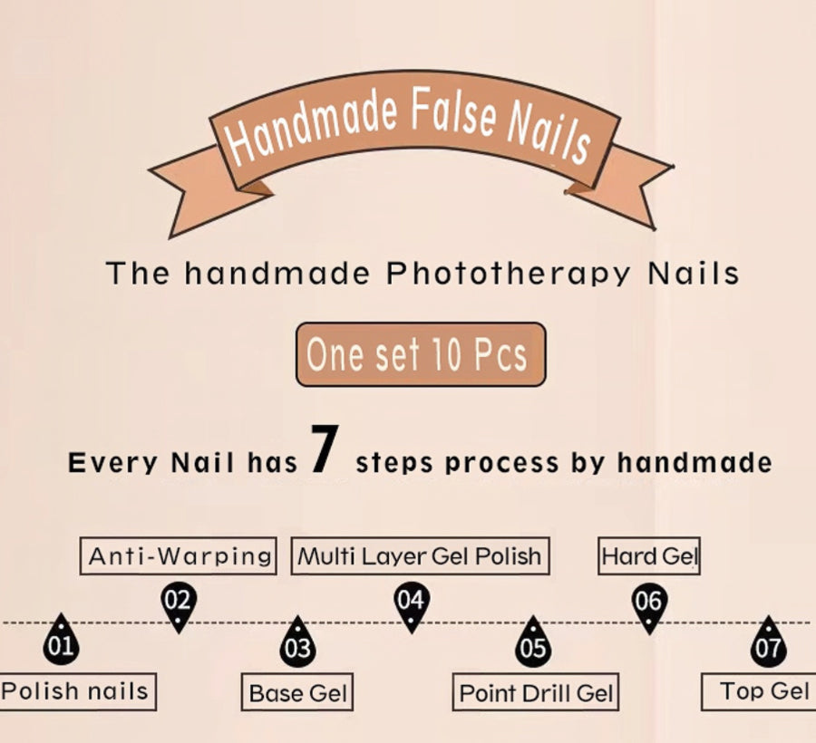 【Hand made】10pcs｜Press-on nails | False nails