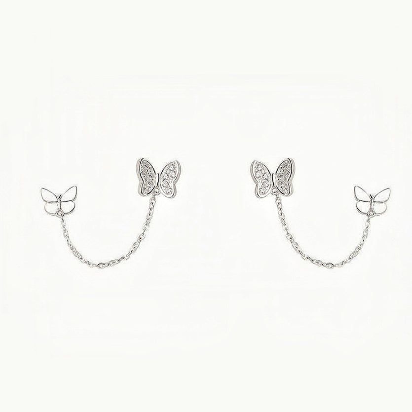 S925 Sterling Double Piercing Earring