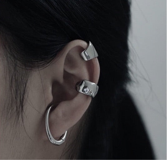 No piercing Silver Clip Earring