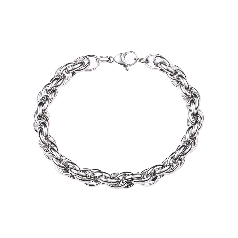 Handwoven Stainless Steel Chain Bracelet for Men