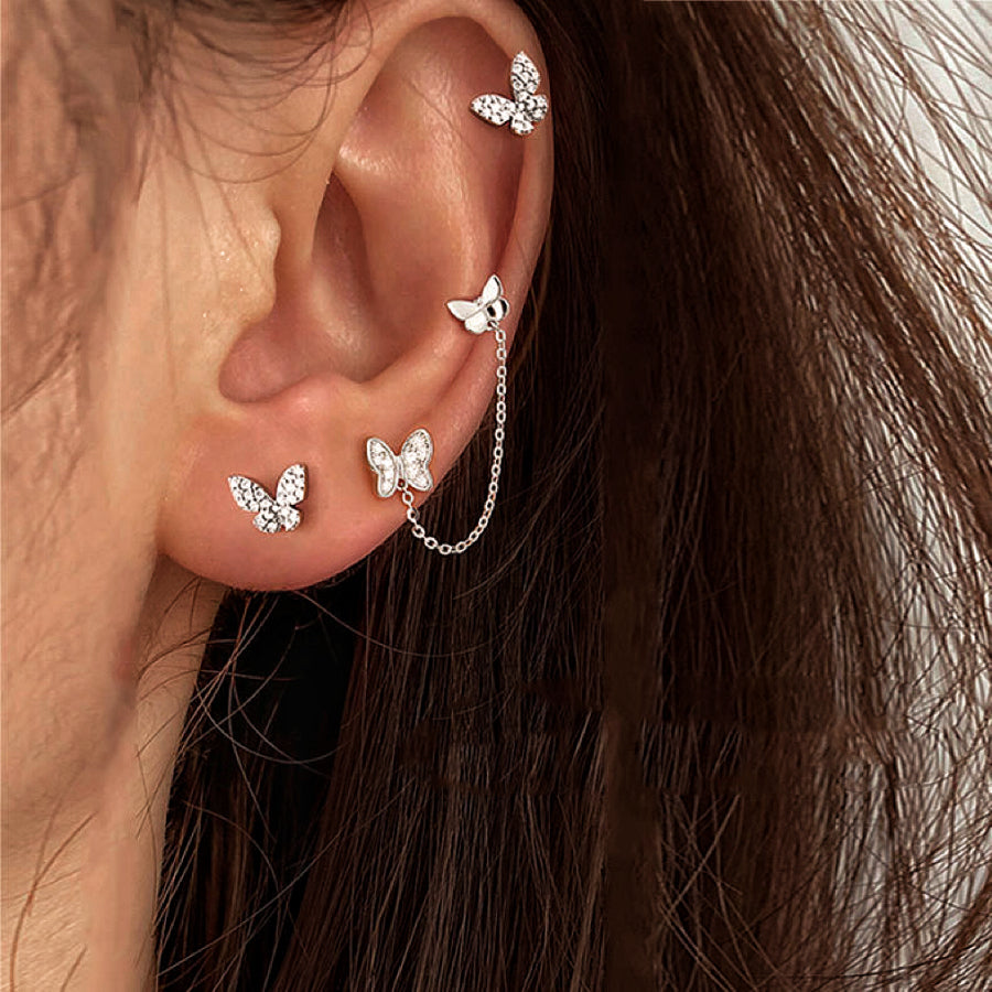 S925 Sterling Double Piercing Earring