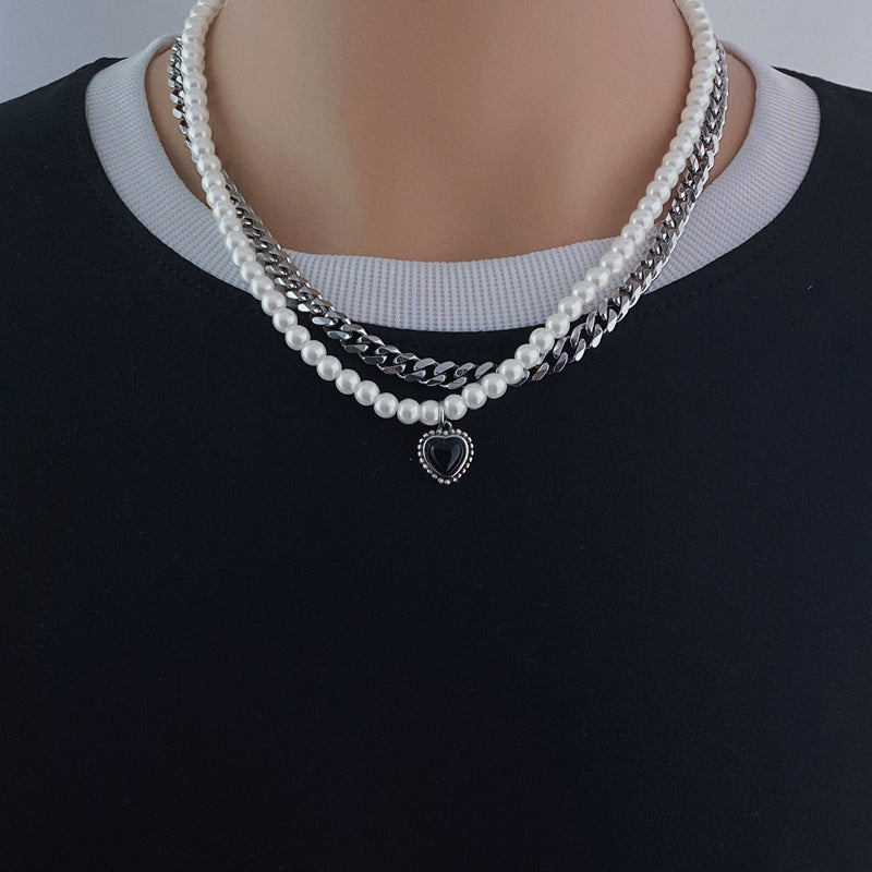 Titanium Steel Double Layered Necklace for Men