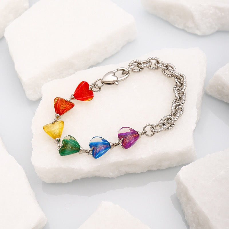 Platinum Plated Candy-Color Gem Necklace