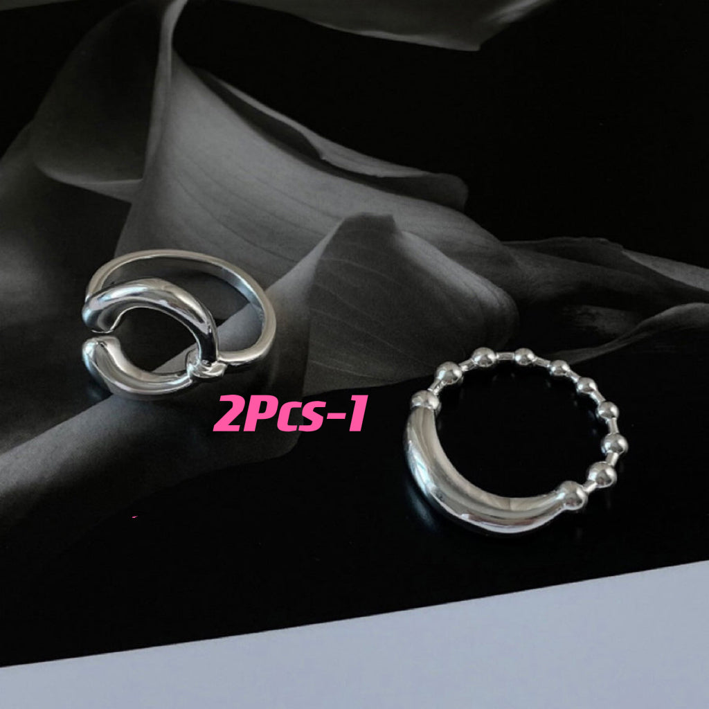 925 Silver Open-end Fashion Ring Set