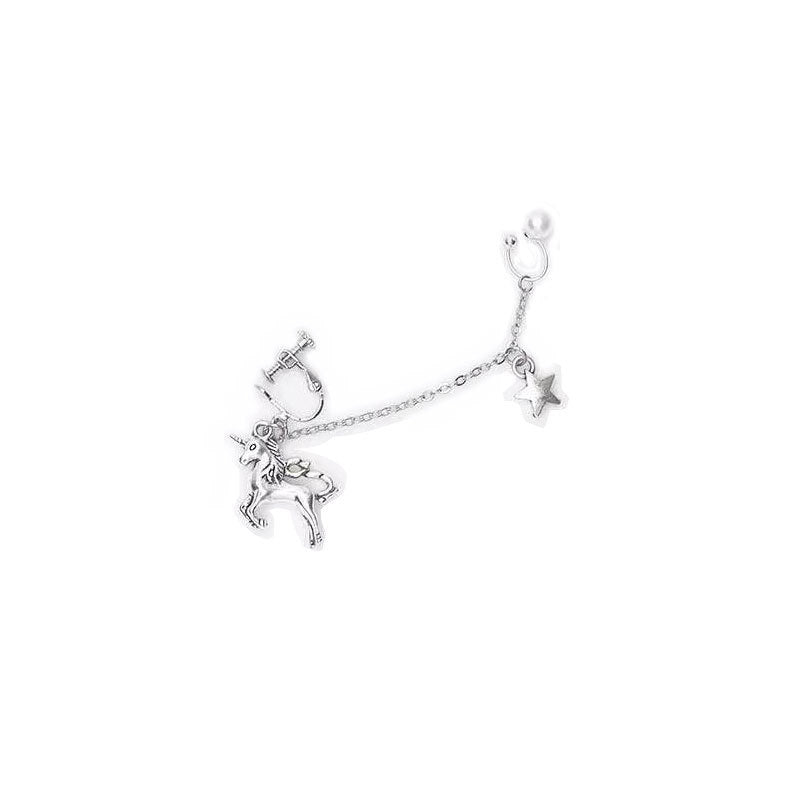 Metal Unicorn Star Ear Bone Clip | Pierced Earring