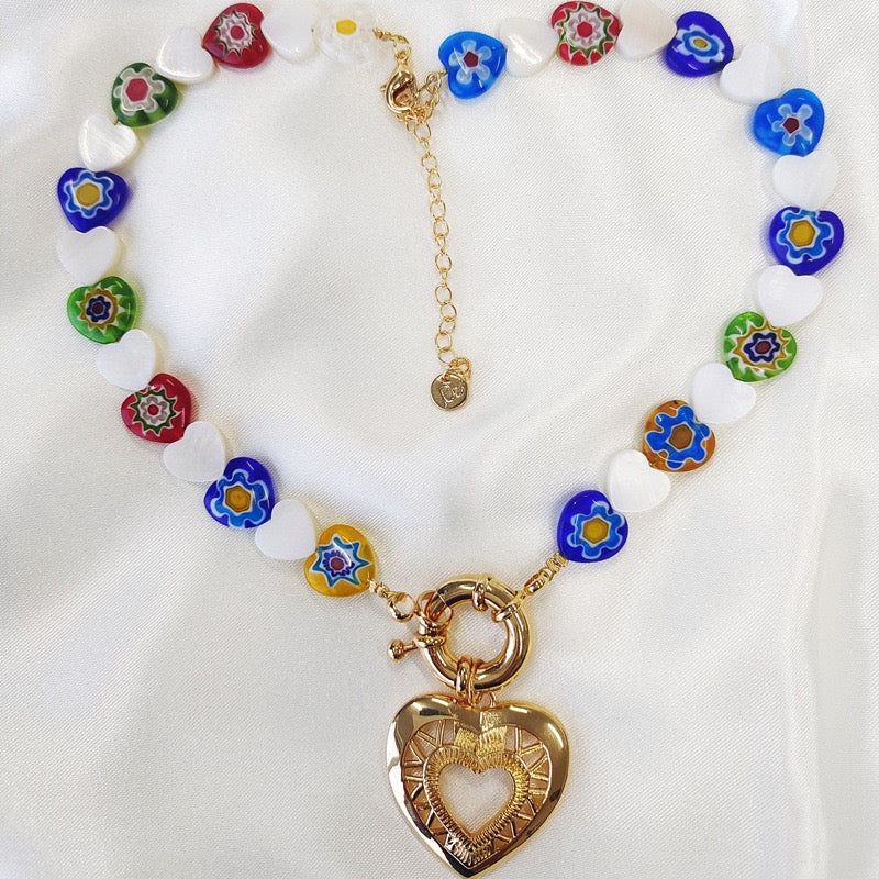 Vintage Real Gold Plated Heart Pendant Necklace