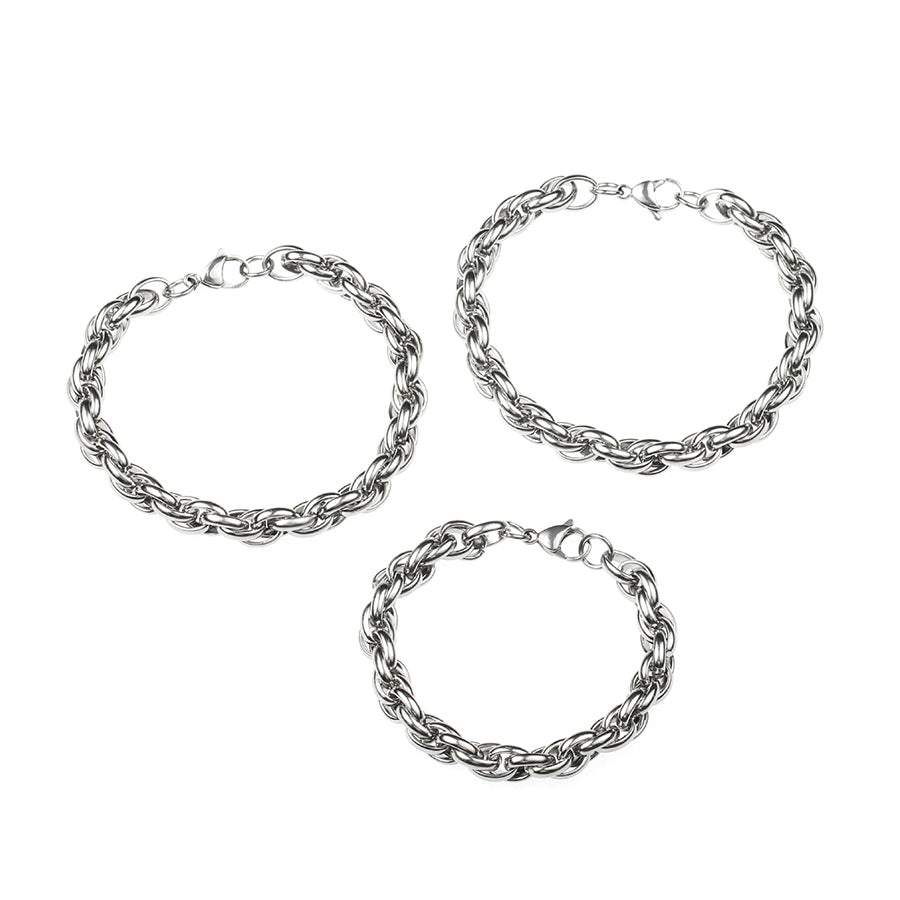 Handwoven Stainless Steel Chain Bracelet for Men