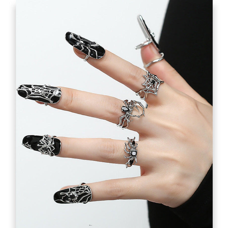 SIlver Spider Open End Ring