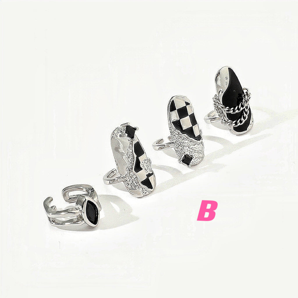 4pcs ｜Nail Ring Set｜ Fingertip Ring｜Chain Ring