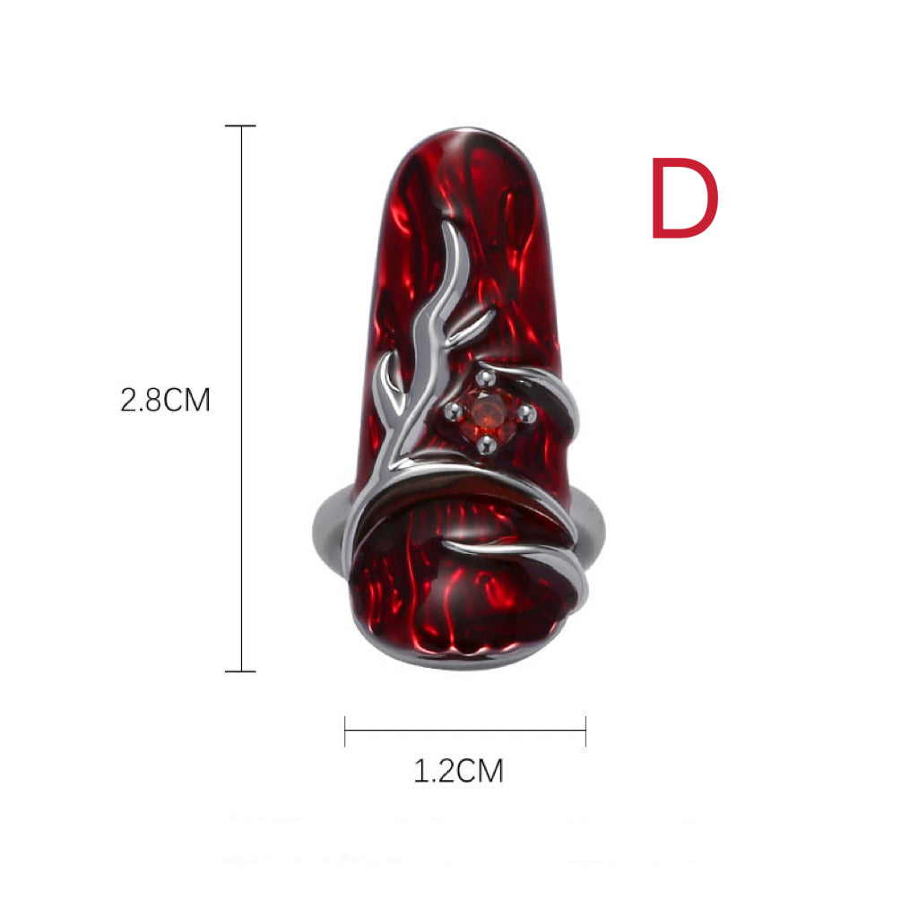 Red flame ｜Fingertip Ring｜Knuckle Ring｜ Nail Guard