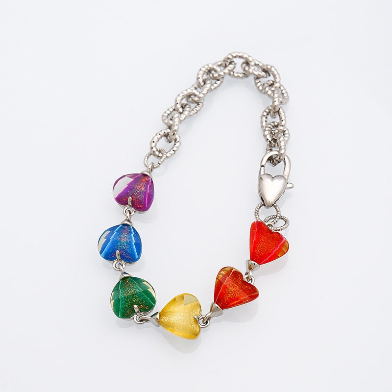 Platinum Plated Candy-Color Gem Necklace