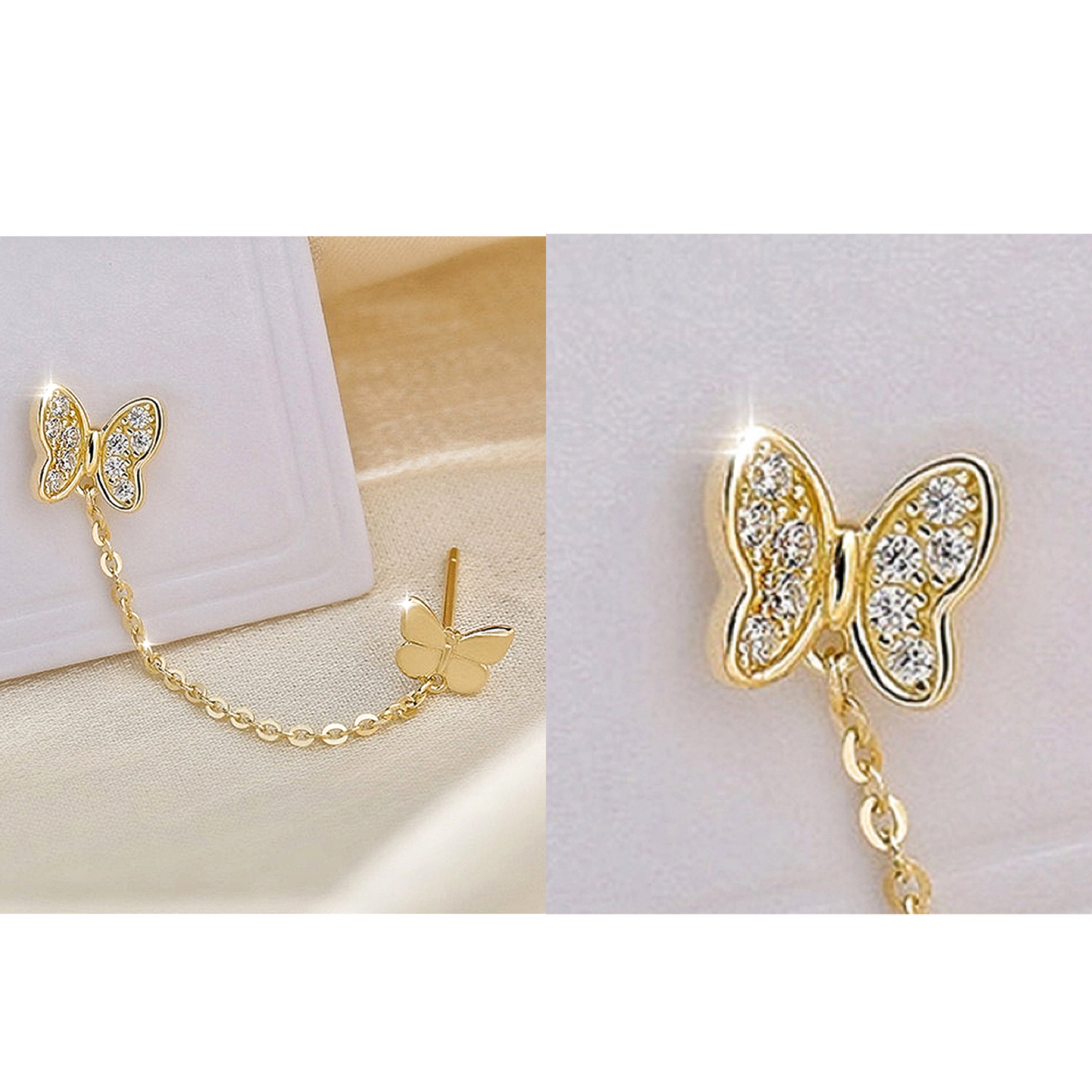 S925 Sterling Double Piercing Earring