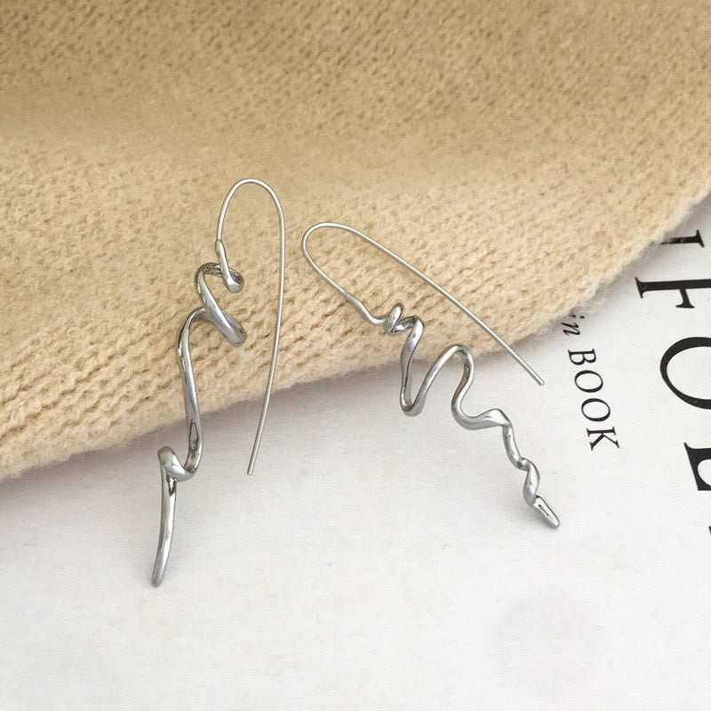 Normcore Iron Dimensional Hook Earring