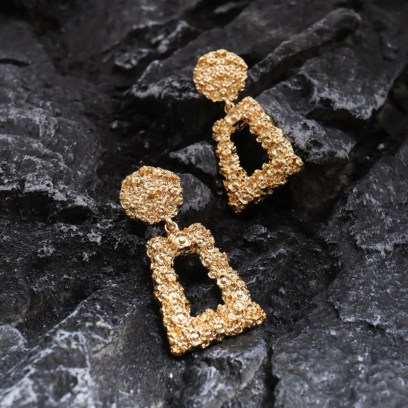 Geometric Texture Drop Earring