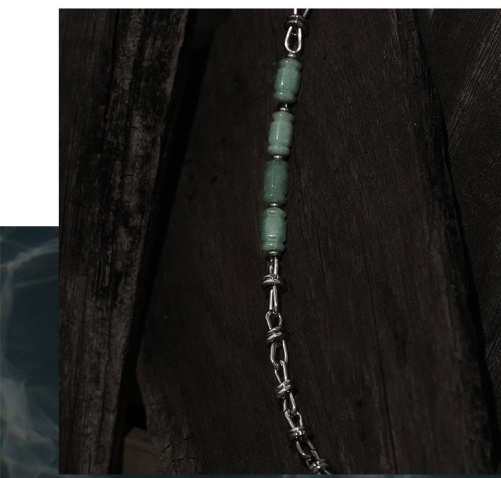 Natural Stone Hollowed out Chain Necklace