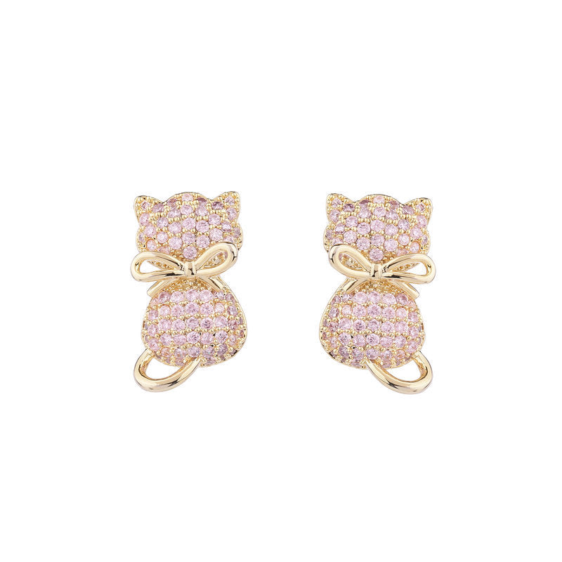 Cute Cat Shaped Pierced Earring