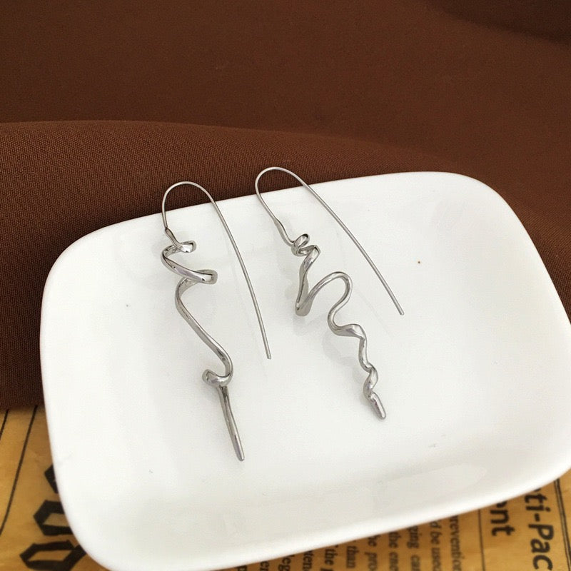 Normcore Iron Dimensional Hook Earring