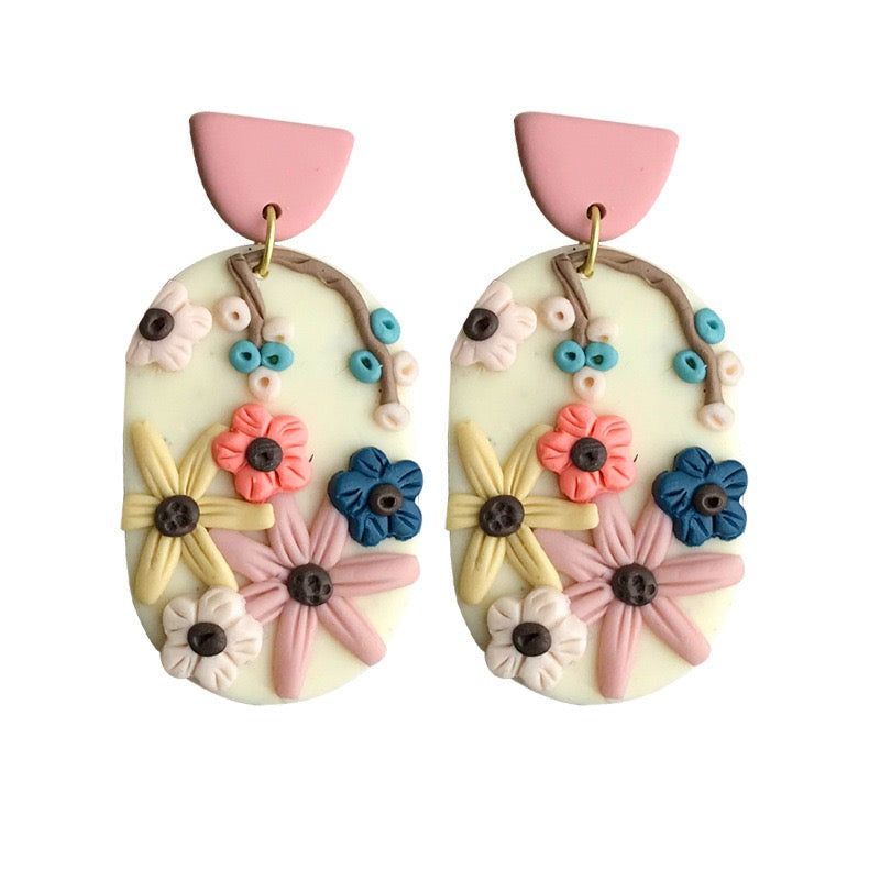 Cute Flower Geometric Earring