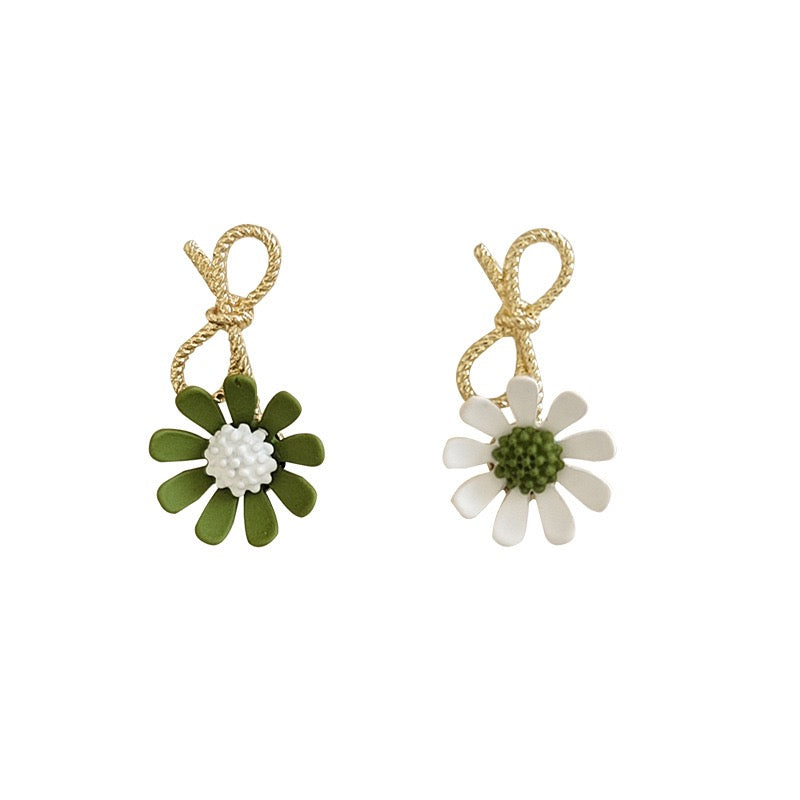 Forest Green Flower Pierced Earring