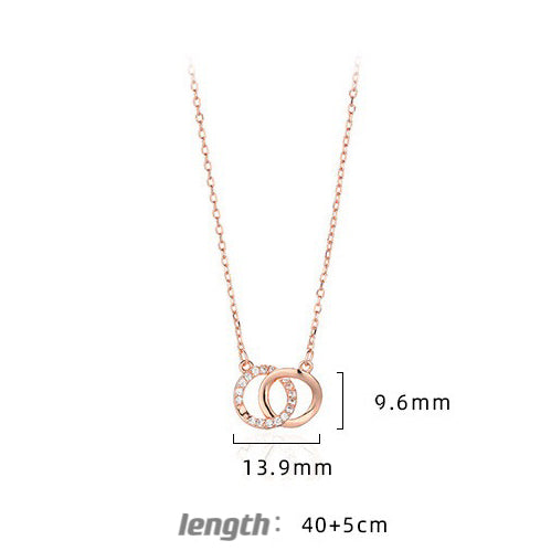 S925 Sterling Silver Interlocking Circle Necklace