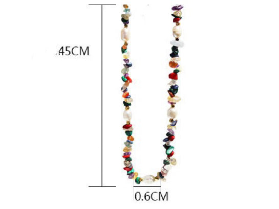 Vacuum Coating Handmade Color Stones Beaded Chocker Necklace