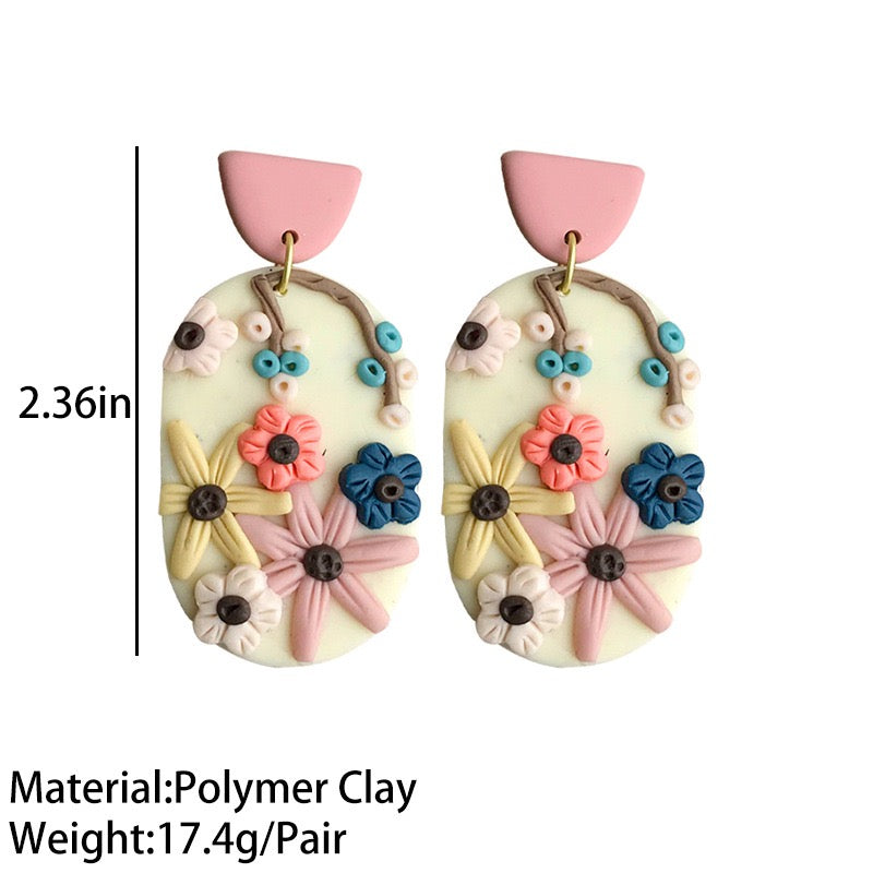 Cute Flower Geometric Earring