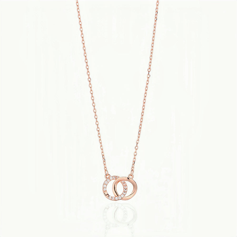 S925 Sterling Silver Interlocking Circle Necklace