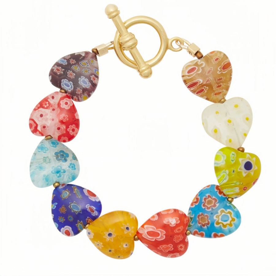 Harry Style Mix Color Heart Coloured Glaze Bracelet