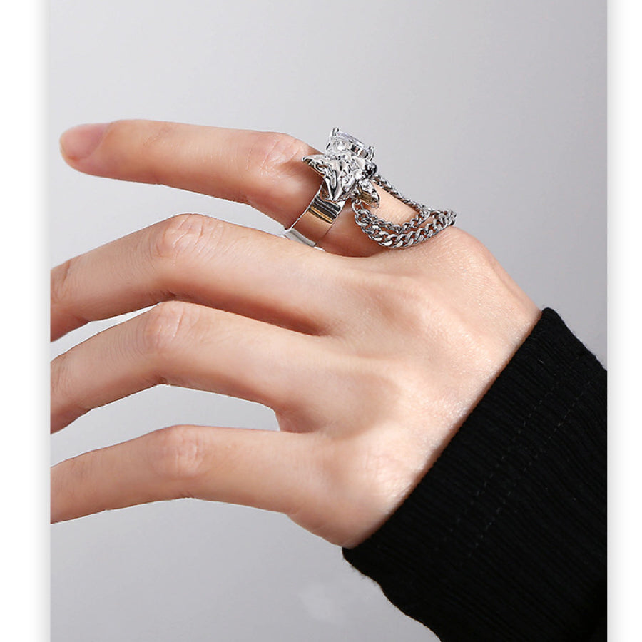 Silver Star Luna Tassel Ring