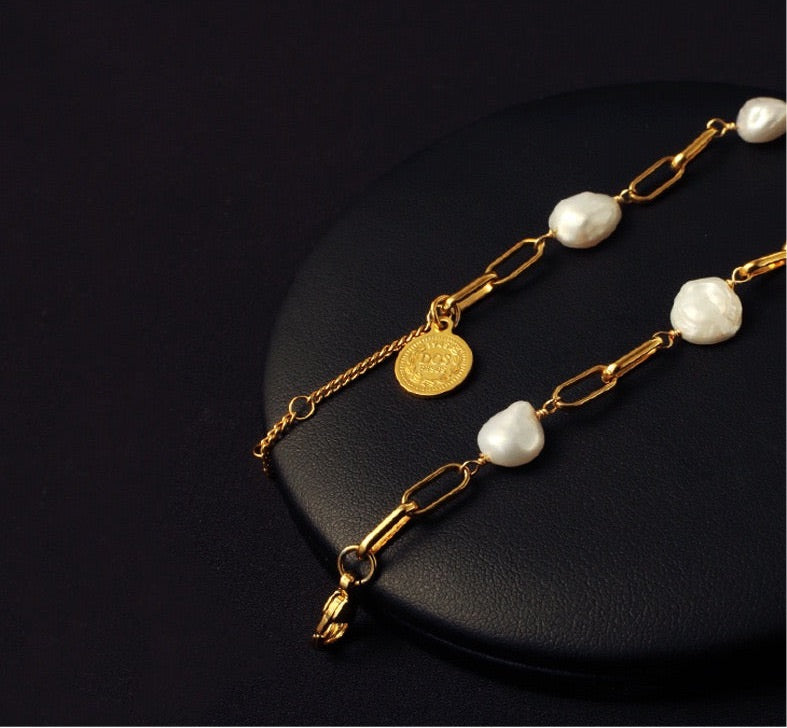 Gold Plated Freshwater Pearl Bracelet