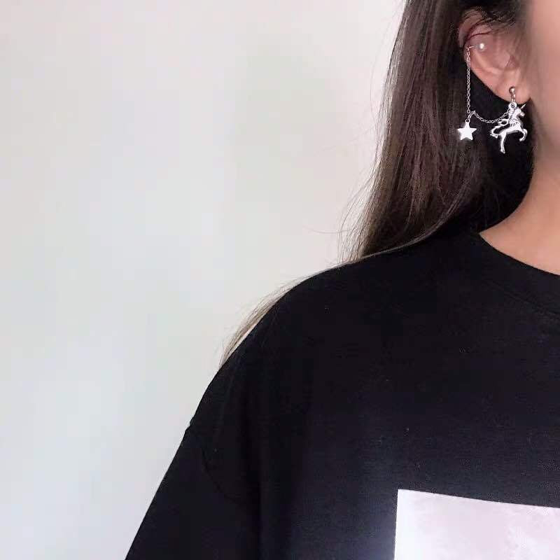 Metal Unicorn Star Ear Bone Clip | Pierced Earring